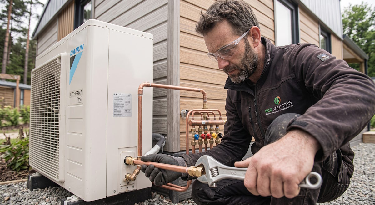 Installation d'une pompe a chaleur sur un chalet